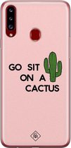 Casimoda® hoesje - Geschikt voor Samsung A20s - Go Sit On A Cactus - Backcover - Siliconen/TPU - Roze