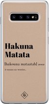 Casimoda® hoesje - Geschikt voor Samsung S10 - Hakuna Matata - Backcover - Siliconen/TPU - Bruin/beige