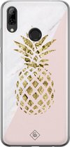 Casimoda® hoesje - Geschikt voor Huawei P Smart (2019) - Ananas - Siliconen/TPU - Soft Case - Roze - Ananas