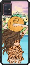 Casimoda® hoesje - Geschikt voor Samsung Galaxy A51 - Sunset Girl - Zwart TPU Backcover - Geen opdruk - Multi