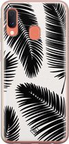 Casimoda® hoesje - Geschikt voor Samsung A20e - Palm Leaves Silhouette - Backcover - Siliconen/TPU - Zwart