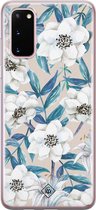 Casimoda® hoesje - Geschikt voor Samsung S20 - Bloemen / Floral blauw - Backcover - Siliconen/TPU - Multi
