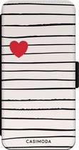 Casimoda® bookcase - Geschikt voor iPhone XR - Hoesje met pasjeshouder - Heart Stripes - Multi - Kunstleer