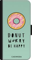 Casimoda® bookcase - Geschikt voor iPhone 11 - Hoesje met pasjeshouder - Donut Worry - Mint - Kunstleer