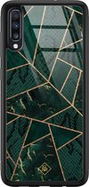 Casimoda® hoesje - Geschikt voor Samsung Galaxy A50 - Abstract Groen - Luxe Hard Case Zwart - Backcover telefoonhoesje - Groen