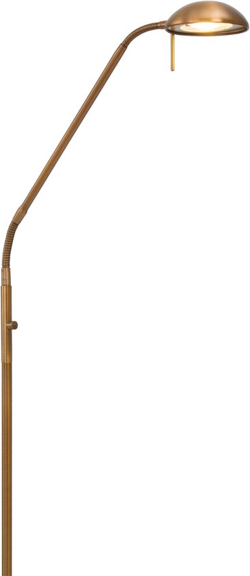 Vloerlamp / leeslamp Biron | 1 lichts | 180 cm | brons / bruin | glas / metaal | woonkamer lamp | staande lamp | dimbare lamp | klassiek / modern design