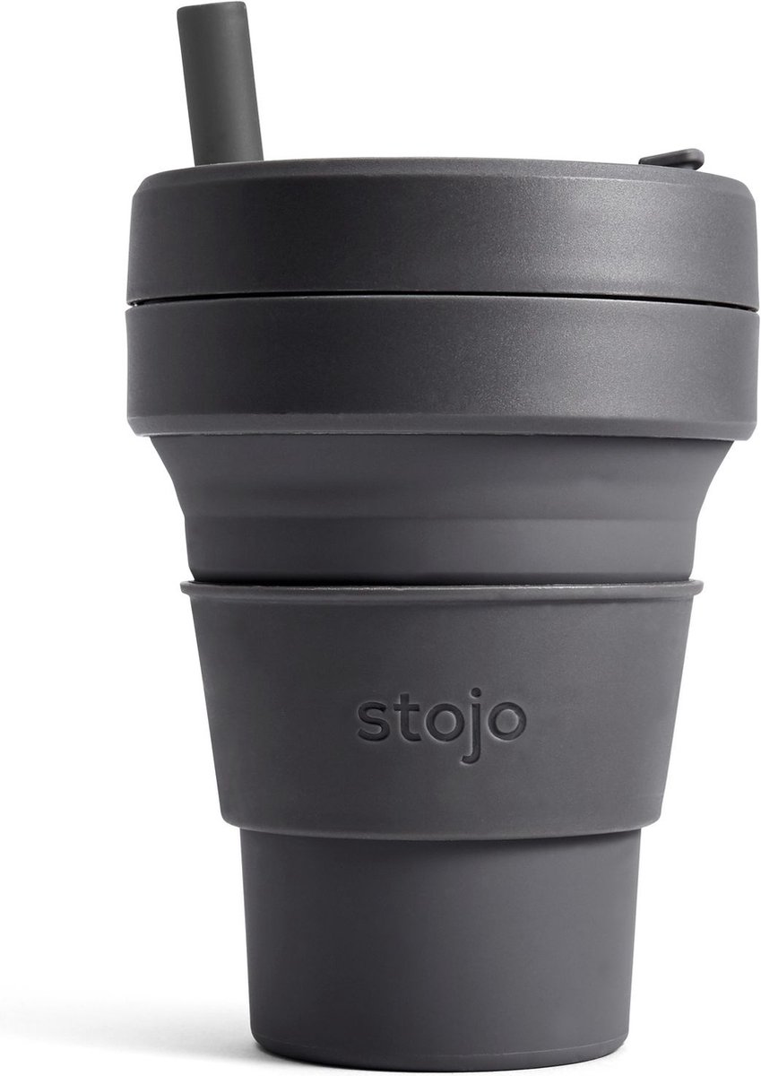 Stojo - Titan Cup - Koffie / Theebeker - 710 ml - Herbruikbaar - Opvouwbaar - Carbon