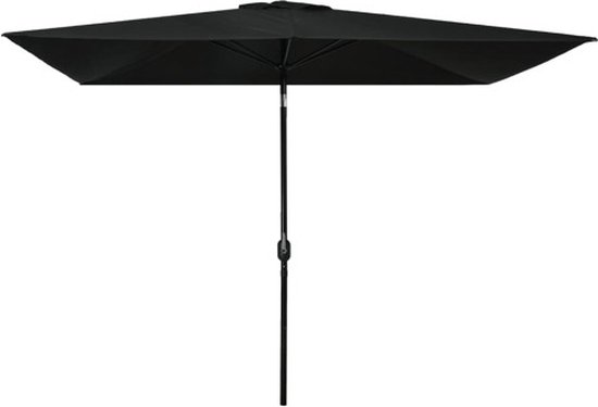 The Living Store Parasol Exclusive 300x200x252 cm - Polyester Zwart - Mât 38 mm - Protection UV - Facile à assembler