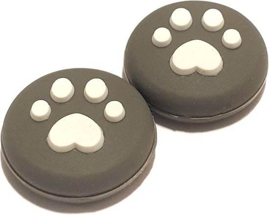 Foto: Gadgetpoint gaming thumb grips performance thumbsticks accessoires geschikt voor nintendo switch joy con controller s thumbgrips pootjes grijs met wit