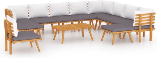 vidaXL Ensemble de salon 12 pièces avec coussins vidaXL massif