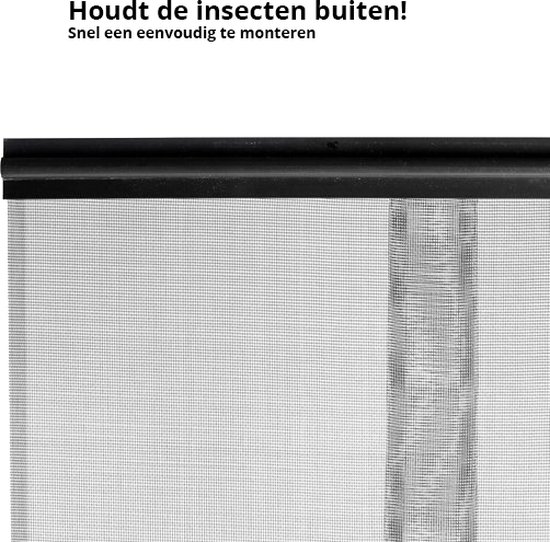Horgordijn - Vliegengaas - Vliegengordijn - 96 x 210 cm - Zwart - Wooners