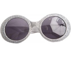 Faram Party Dames party bril - zilver met glitters - Seventies/disco stijl