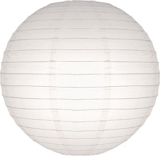 Set van 20x stuks luxe witte bol lampionnen 25 cm - Bruiloft, verjaardag, party feestartikelen/versiering in het wit