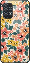 Casimoda® hoesje - Geschikt voor Samsung Galaxy A32 4G - Blossom - Luxe Hard Case Zwart - Backcover telefoonhoesje - Multi