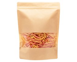 100x Stazakken Kraftpapier Met Venster 250 x 300 mm (3000 ml) Hersluitbaar Voedselveilig Luchtdicht en Vochtdicht Gelamineerd - Sta Zakken - Hersluitbare Stazak - Gripsluiting - Traktatiezakjes - Hersluitbare zakjes - Ziplock zakjes