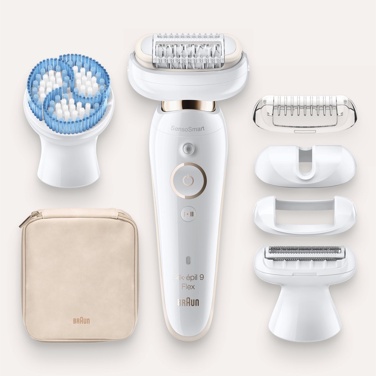 Braun Silk-épil 9 Flex 9-010 - Voor Vrouwen Met Flexibele Kop Voor Ontharen, Wit/Goud