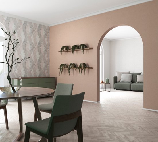 Livingwalls vliesbehang Hygge behang Uni 10,05 m x 0,53 m crème