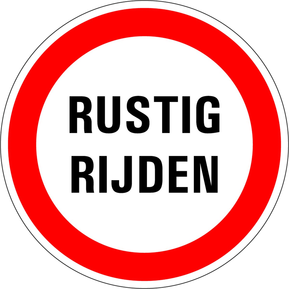 Rustig rijden sticker 300 mm
