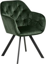 Bendt Eetkamerstoel 'Mei' Velvet, kleur Forest Green