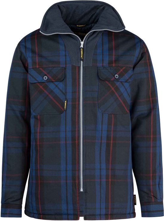 STØRVIK Vancouver Lumberjack Fleece Jacket - Thermo Vest - Thermo Blouse - Col polaire - Coupe-vent doublé - Taille 2XL - Bleu foncé