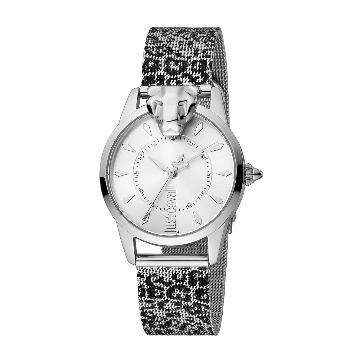 Just Cavalli Damen-Uhren Analog Quarz One Size Silber, Schwarz 32019809