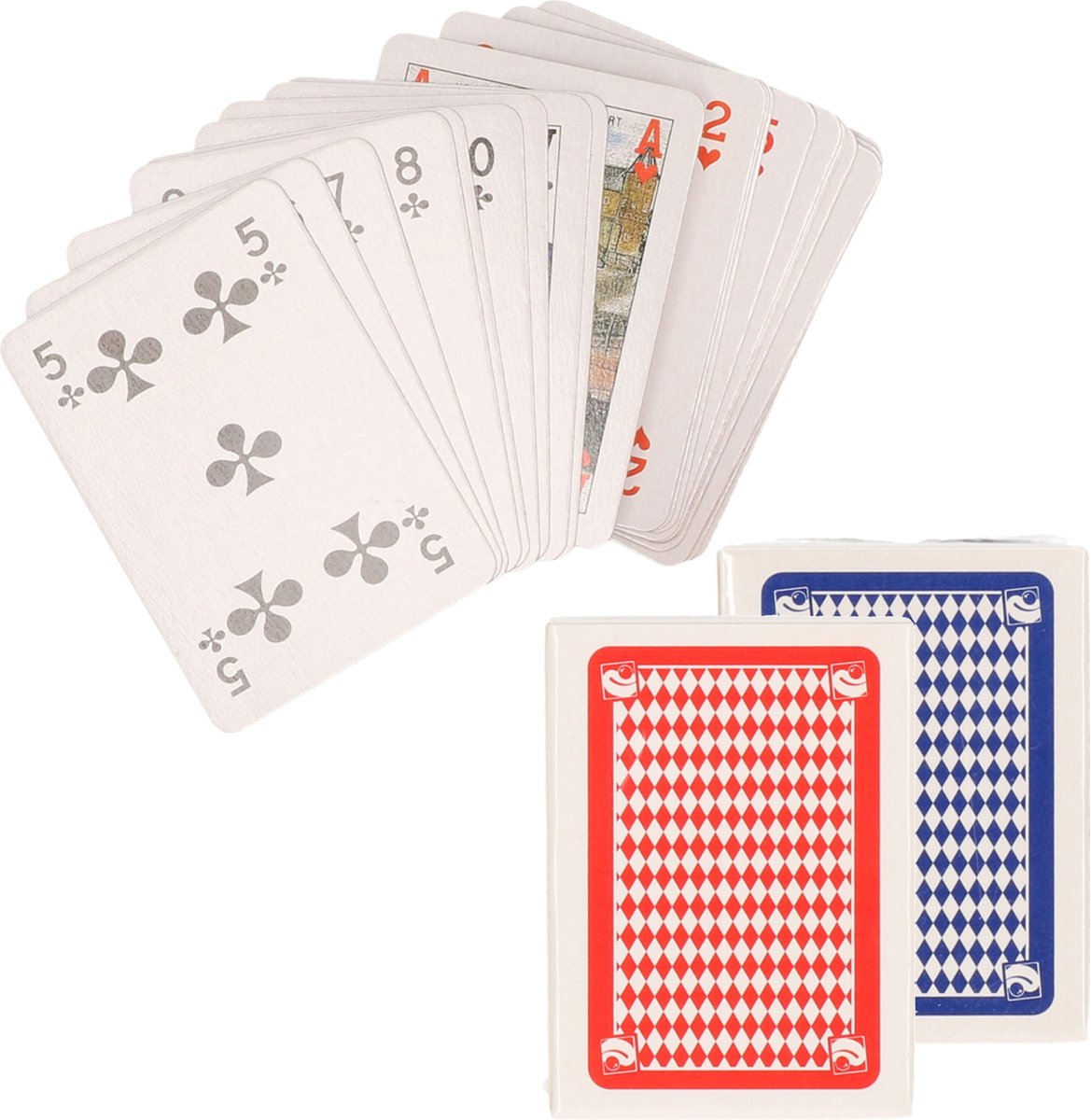 Set van 4x mini clown games speelkaarten rood en blauw - Kaartspellen -  Reisspelletjes... | bol.com
