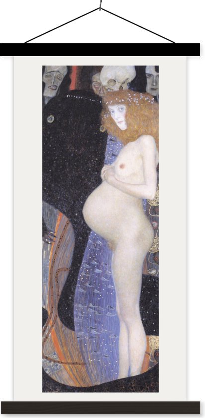 Porte-affiche avec affiche - Affiche scolaire - Hope I - Gustav Klimt - 90x180 cm - Lattes noires