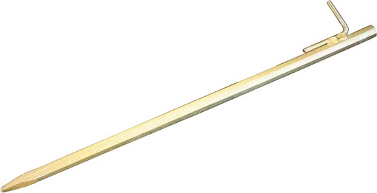 Set van 2x stuks grondpennen/tentharingen goud staal met haak 50 cm - Rotspen - Spijkerharing van Benson — afbeelding 2