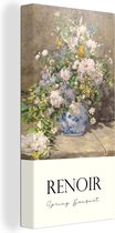 Canvas - Canvas schilderij - Bloemen boeket - Bloemen - Vaas - Delftsblauw - Renoir - Canvas schildersdoek - Oude meesters - 40x80 cm