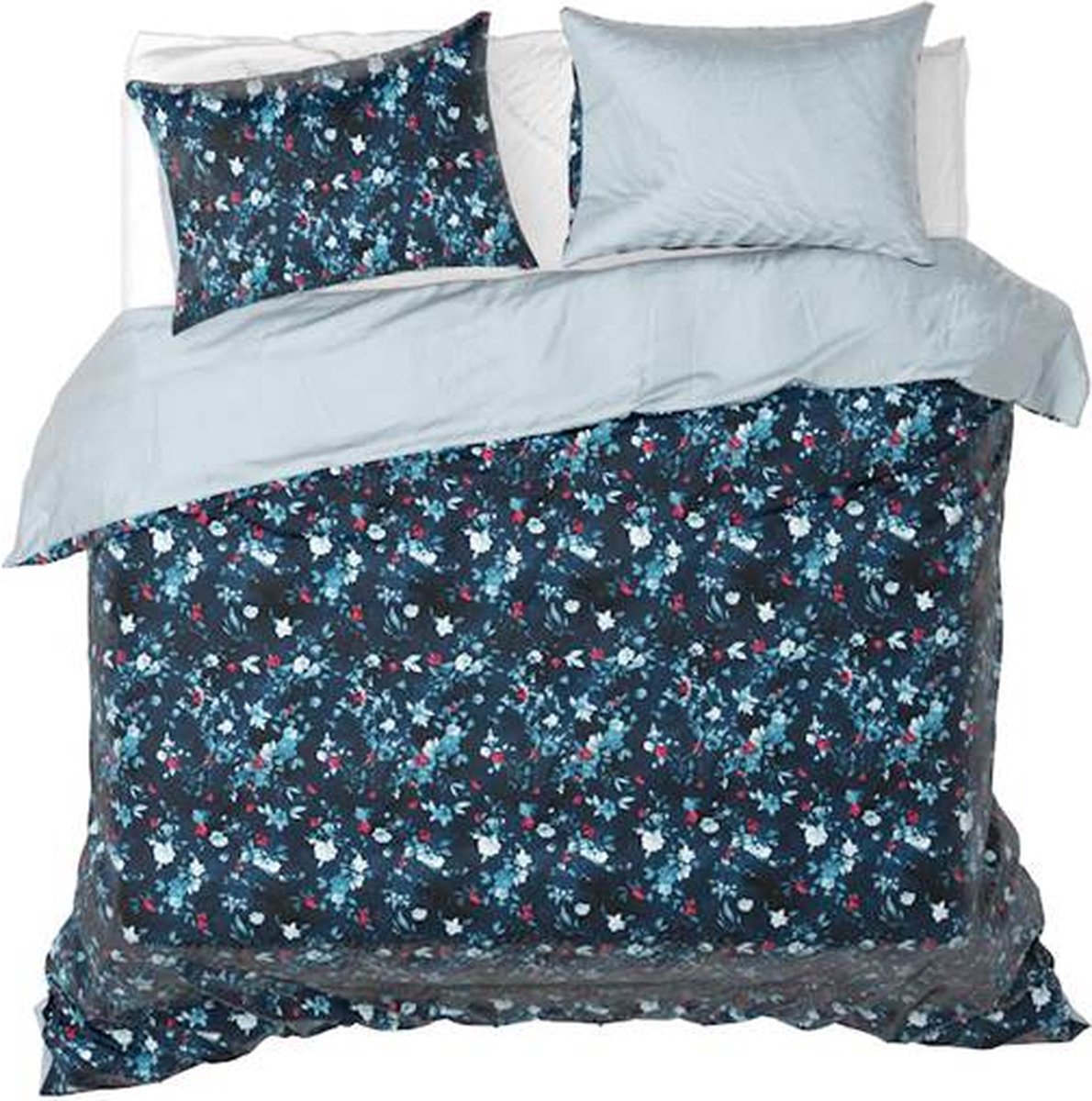 De Witte Lietaer Dekbedovertrek Arabella Powder Blue - 260 x 240 + 2x 60 x 70 cm - Katoen Satijn