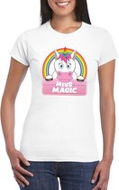 Miss Magic de eenhoorn t-shirt wit voor dames - eenhoorns shirt M