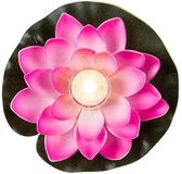 Nénuphar rose avec lumière LED 13 cm