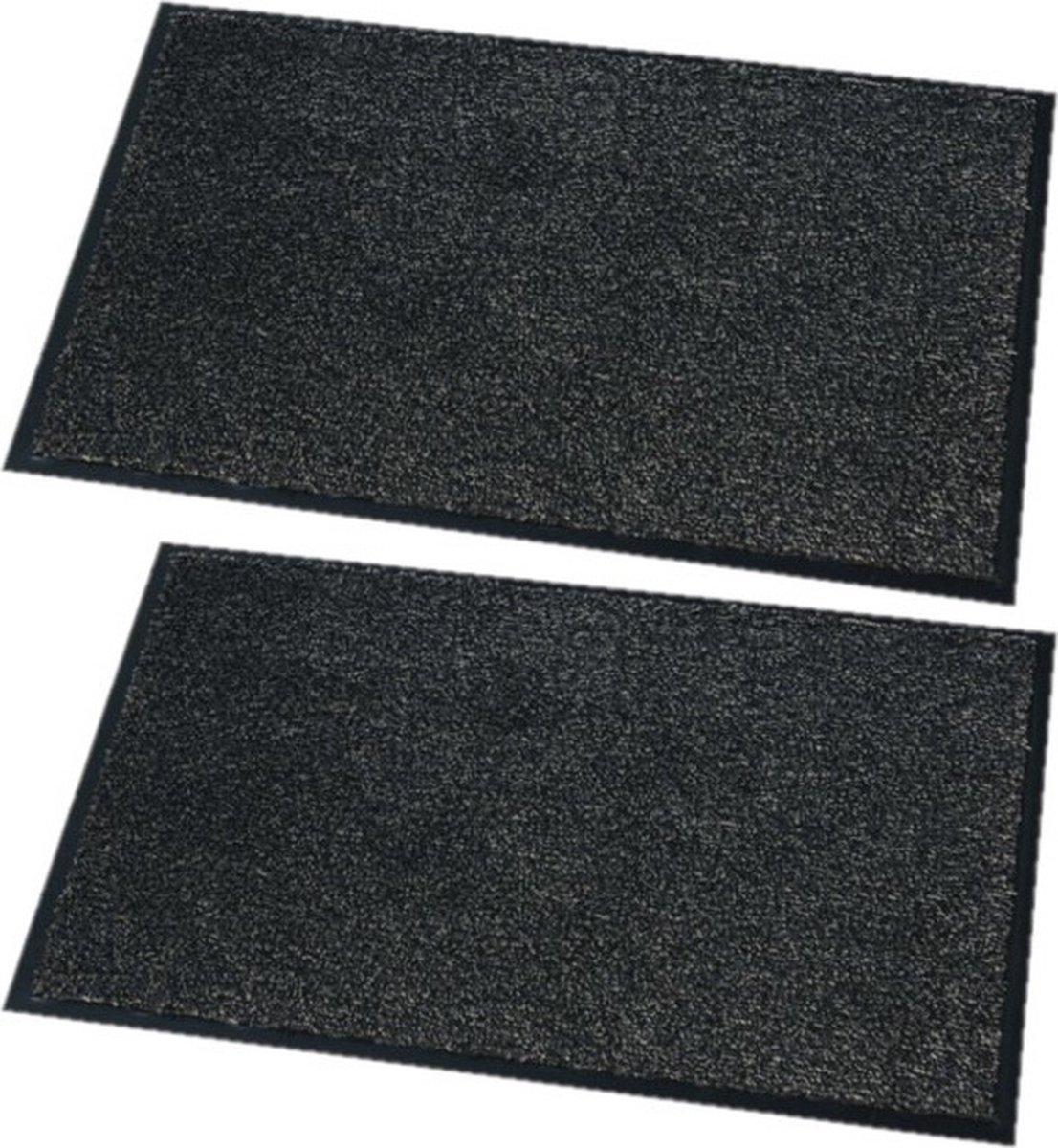 Wicotex Deurmat - 2x stuks - droogloopmat - antraciet grijs - 60 x 80 cm - Inloopmat - binnen Groen