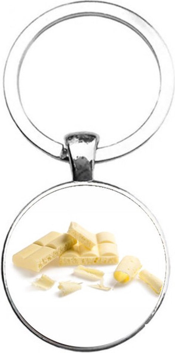 Sleutelhanger Glas - Witte Chocolade
