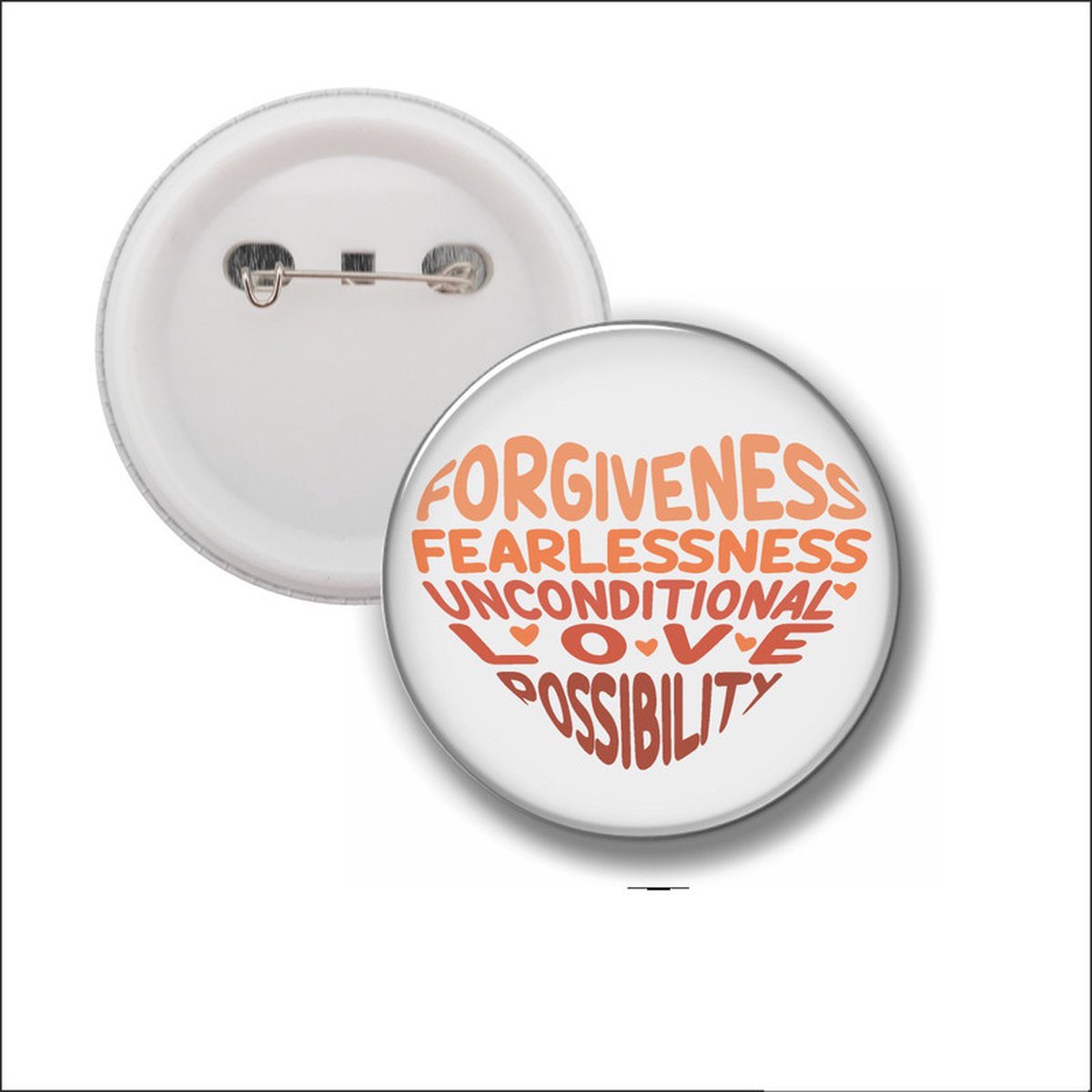 Button Met Speld 58 MM - Forgiveness