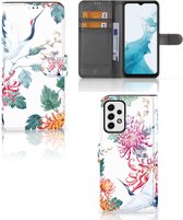 Telefoonhoesje Samsung Galaxy A23 Wallet Bookcase Bird Flowers