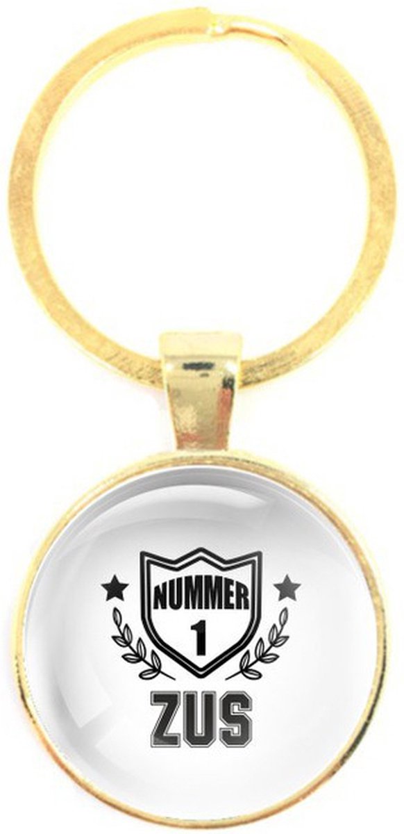 Sleutelhanger Glas - Nummer 1 Zus