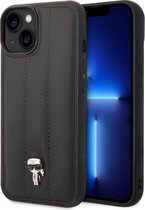 Coque arrière pour iPhone 14 Plus - Karl Lagerfeld - Zwart uni - Simili cuir