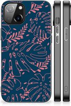 Silicone Back Cover Geschikt voor 14 Telefoonhoesje met Zwarte rand Palm Leaves