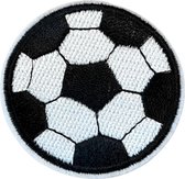 Voetbal Soccer Bal Strijk Embleem Patch 5 cm / 5 cm / Zwart Wit