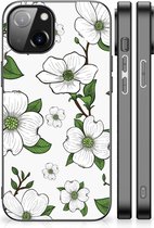Smartphone Hoesje Geschikt voor iPhone 14 Trendy Telefoonhoesjes met Zwarte rand Dogwood Flowers