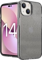 ShieldCase geschikt voor Apple iPhone 14 TPU Glitter case - zwart - Hoesje met glitter - Siliconen backcover case - Glitters