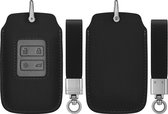 Étui pour clé de voiture kwmobile compatible avec la clé de voiture Renault Smartkey à 4 boutons (Keyless Go uniquement) - Étui pour clé de voiture en noir/gris
