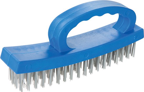 Silverline Staalborstel met D-handvat - gebogen patroon - 4 rijen - 165 mm - plastic frame