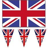 Ensemble de décoration drapeau Angleterre/Royaume-Uni/ Groot -Bretagne intérieur/extérieur 2 pièces - Décorations Landen pour fans/supporters