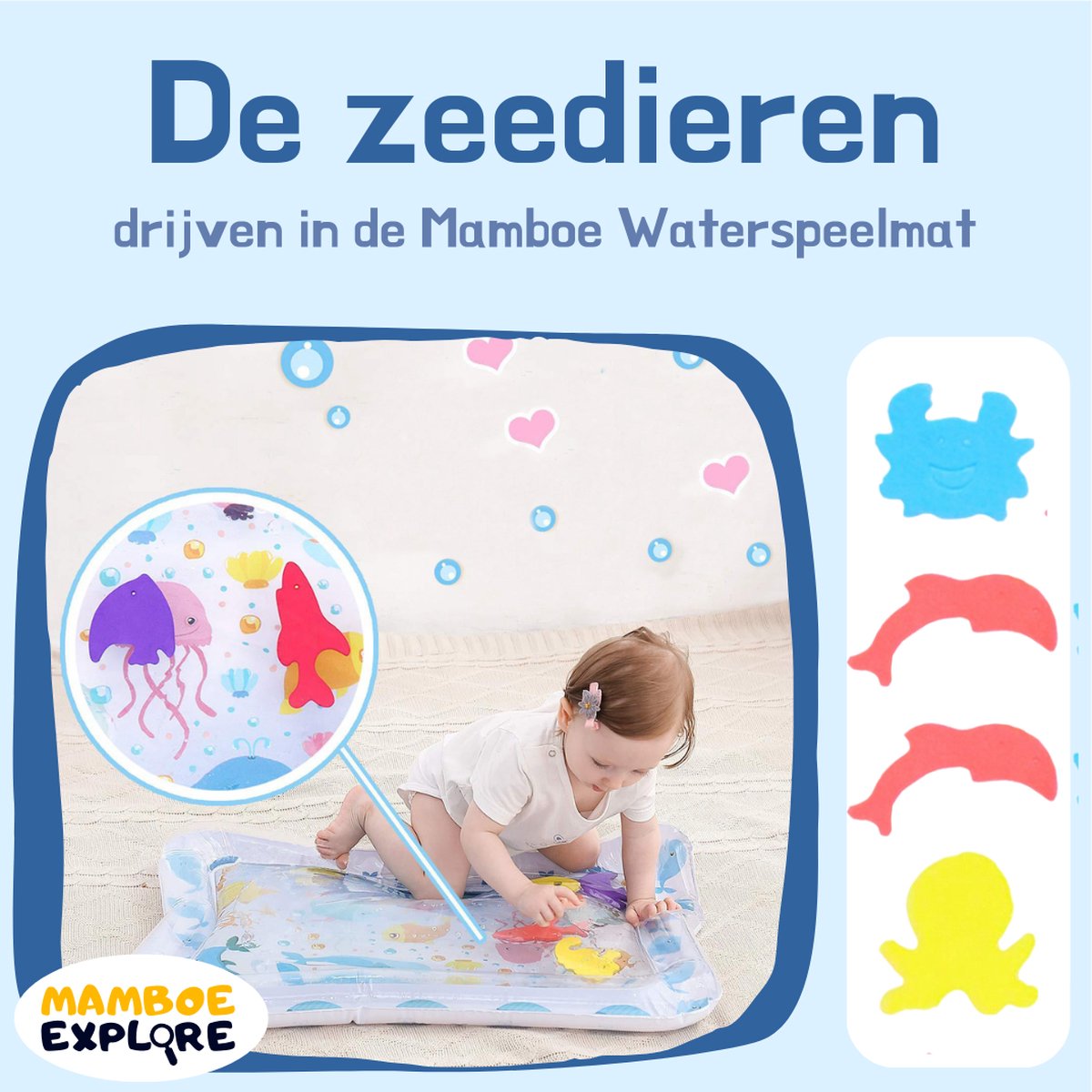 Mamboe Waterspeelmat Wit/Blauw - Watermat baby thumbnail 5