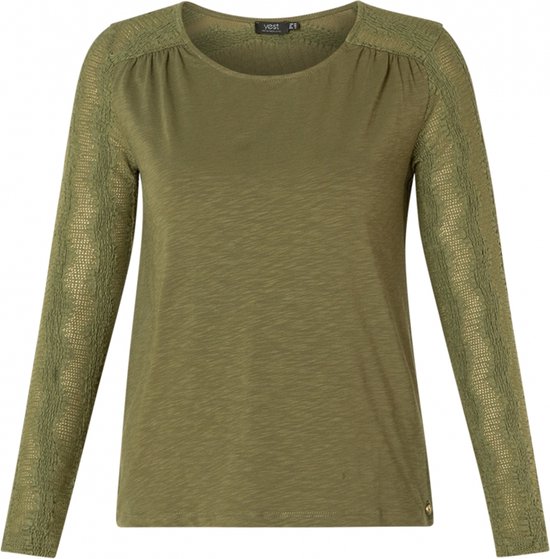 YESTA Vanna Jersey Shirt - Army Green - maat 0(46)