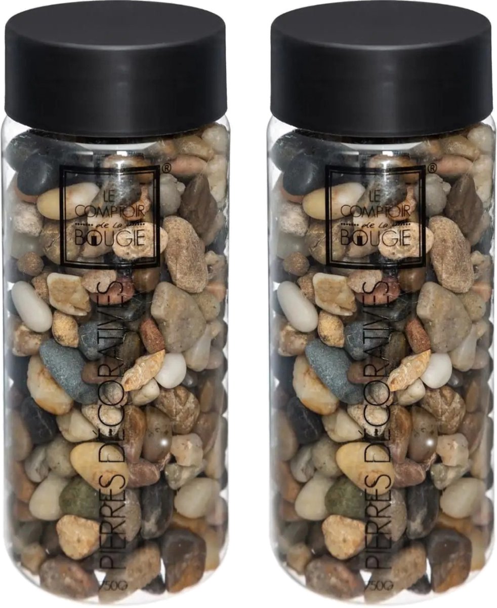 Kleine decoratie/hobby steentjes - 2x - 750 gram - bruin mix - Aquarium en vazen vulling