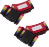 4x stuks kofferriemen / bagageriemen - Met label - 183 cm - kofferspanband regenboog kleuren