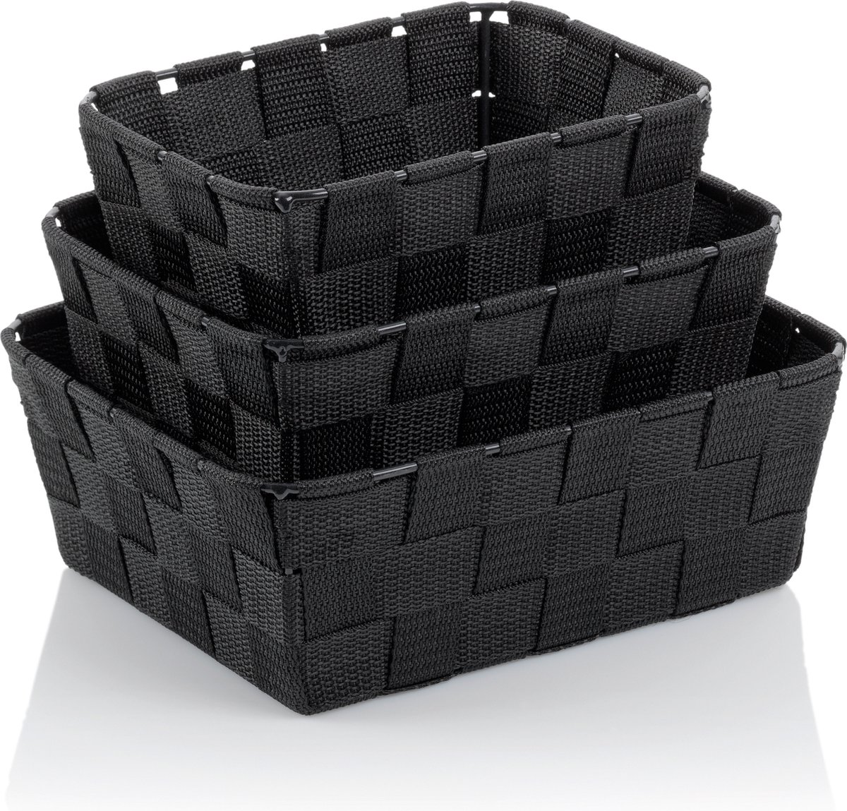 Alvaro Mand Set van 3 Stuks - Zwart - Kela